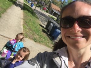 The girls enjoying their ride...and Mommy too!